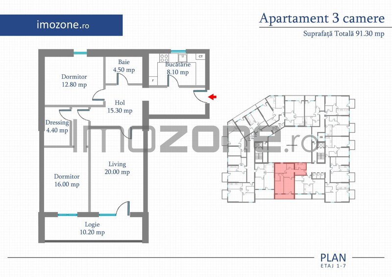 Apartamentele de 3 camere, loc de parcare gratuit  doar in luna august